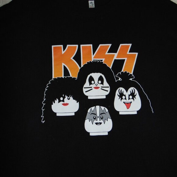 Kiss X Mini Lego Four Faces T-Shirt Men's Size L Rock Band Graphic T-Shirt Tee - Picture 2 of 8